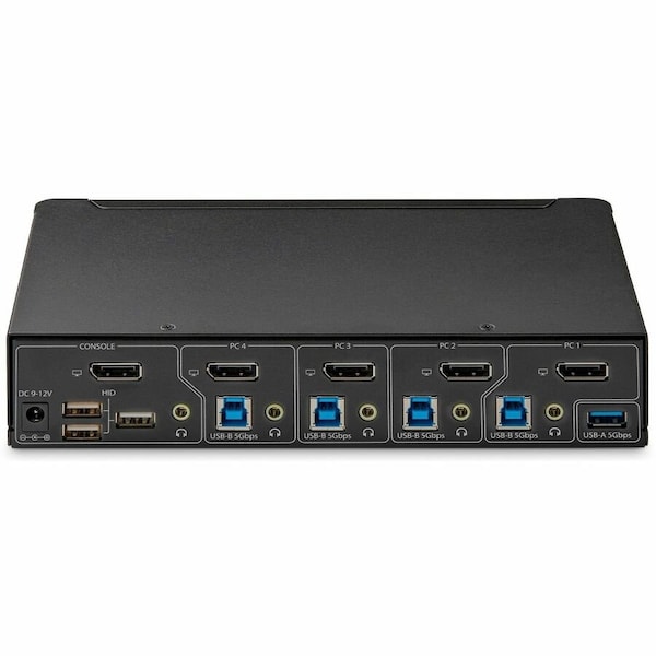 Startech.Com 4-PORT DISPLAYPORT KVM SWITCH, SINGLE 4K 60HZ MONITOR, 6X USB PORTS, PUSH-BUTTON - P4AD122-KVM-SWITCH