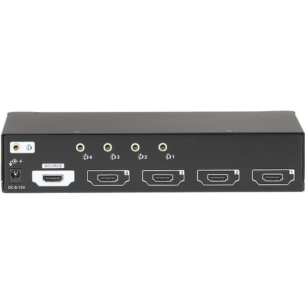 Black Box Black Box 1 x 4 HDMI Splitter with Audio - Audio Line In - Audio Line Out - 1 x HDMI In - 4 x HDMI Out - AVSPHDMI1X4