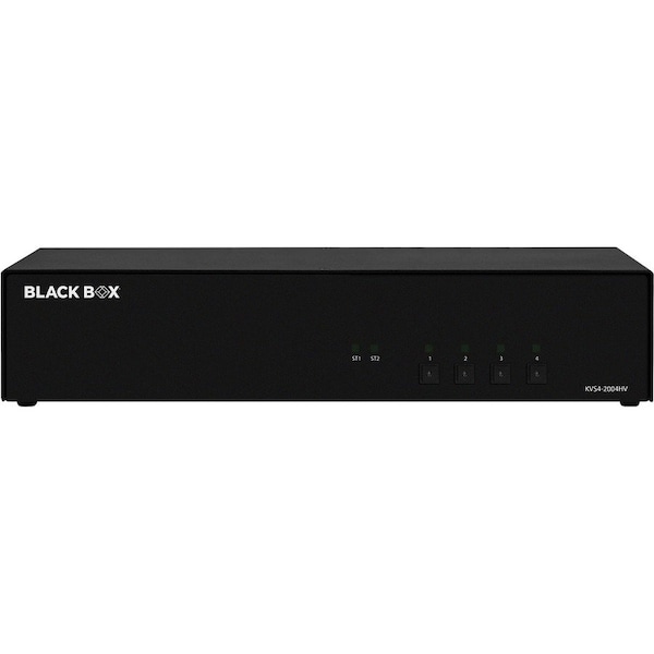 Black Box SECURE KVM SWITCH, NIAP 4.0 CERTIFIED - 4-PORT, DUAL-MONITOR, FLEXPORT HDMI/DISP - KVS4-2004HV