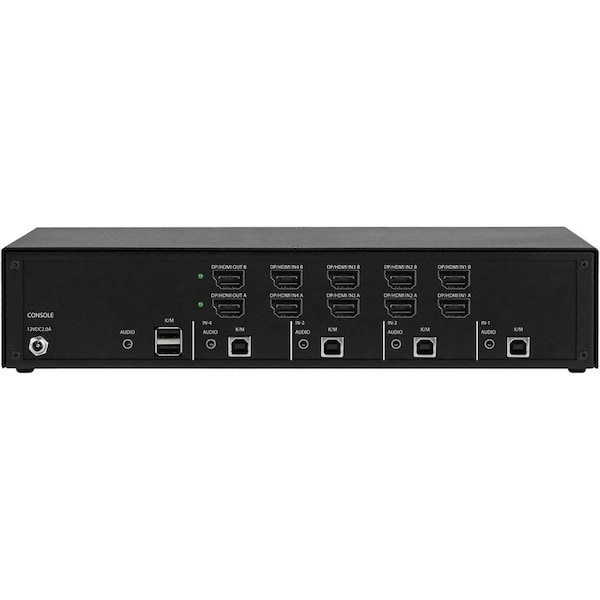 Black Box SECURE KVM SWITCH, NIAP 4.0 CERTIFIED - 4-PORT, DUAL-MONITOR, FLEXPORT HDMI/DISP - KVS4-2004HV