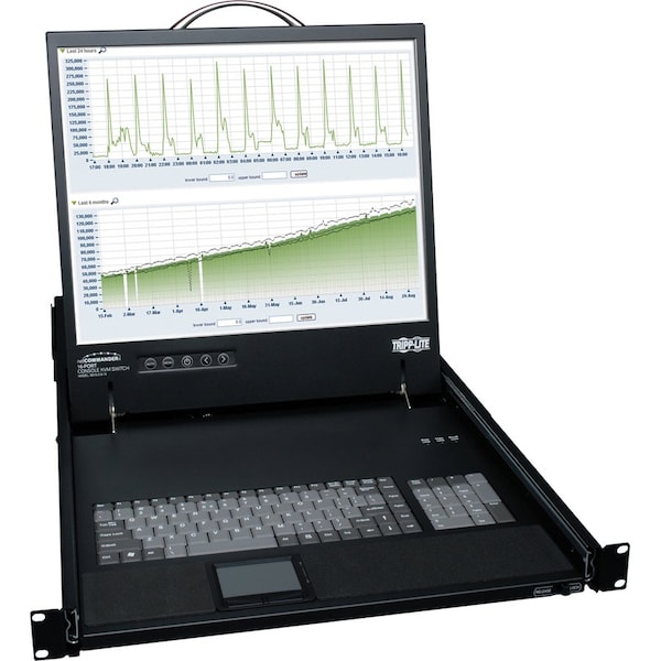 Tripp Lite 16-PORT RACK CONSOLE CAT5 KVM SWITCH 1U RM 19INCH LCD RACKMOUNT - B070-016-19