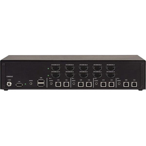 Black Box SECURE KVM SWITCH - 4-PORT, DUAL-MONITOR, FLEXPORT HDMI/DISPLAYPORT, CAC, TAA - KVS4-2004HVX