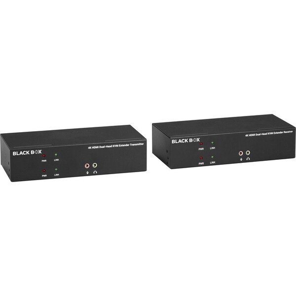 Black Box KVM EXTENDER KIT OVER FIBER - DUAL-MONITOR, HDMI 4K30, USB 2.0, AUDIO, SERIAL, L - KVXLCHF-200