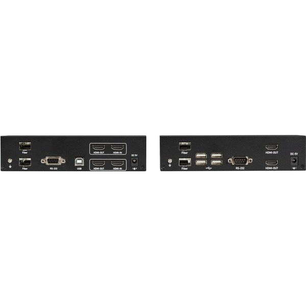 Black Box KVM EXTENDER KIT OVER FIBER - DUAL-MONITOR, HDMI 4K30, USB 2.0, AUDIO, SERIAL, L - KVXLCHF-200