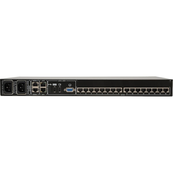 Tripp Lite 16-PORT CAT5 IP KVM SWITCH 1 LOCAL 2 REMOTE USER 1URM RACKMOUNT - B072-016-IP2
