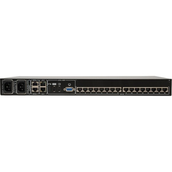 Tripp Lite 16-PORT CAT5 IP KVM SWITCH 1 LOCAL 2 REMOTE USER 1URM RACKMOUNT - B072-016-IP2