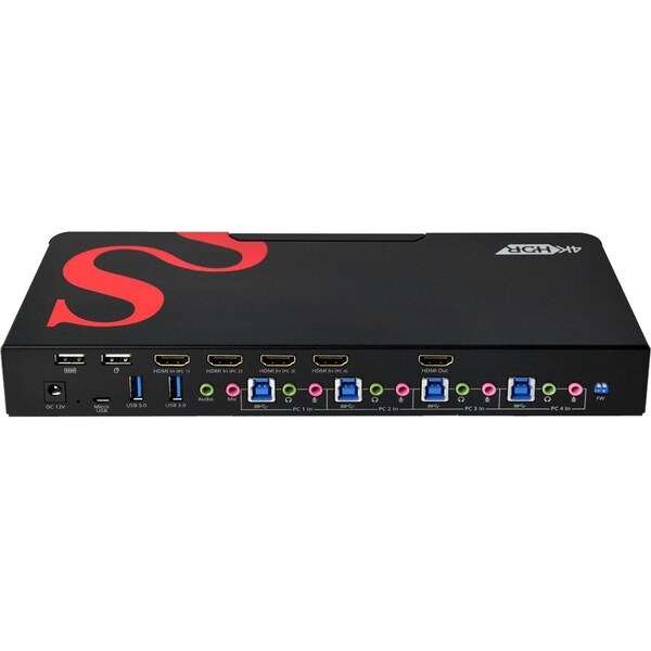 Siig 4X1 18GBPS HDR HDMI KVM SWITCH, CONSOLE 4 HDMI PC SYSTEMS VIA ONE KEYBOARD & MOU - CE-H25611-S1