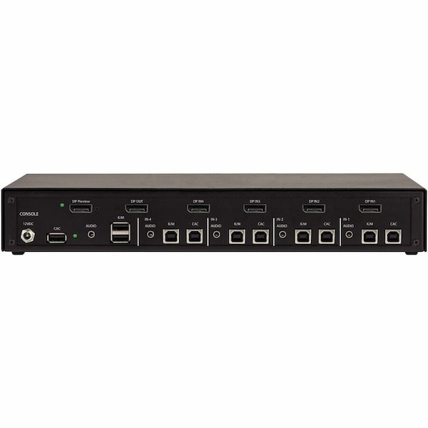 Black Box NIAP4 SECURE KVM SWITCH, MULTI-VIEWER 4 PORT DP, CAC, NON-CANCELABLE, NON-RETURN - KVS4-8004VPX