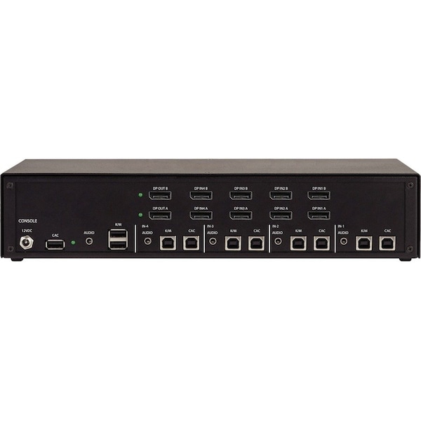 Black Box SECURE KVM SWITCH - 4-PORT, DUAL-MONITOR, DISPLAYPORT, CAC, TAA - KVS4-2004VX