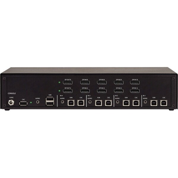 Black Box SECURE KVM SWITCH - 4-PORT, DUAL-MONITOR, DISPLAYPORT, CAC, TAA - KVS4-2004VX