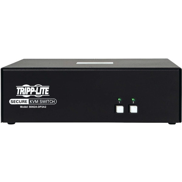 Tripp Lite DUAL-MONITOR SECURE KVM SWITCH 2-PORT DISPLAYPORT - 4K, NIAP PP3.0, AUDIO, TAA - B002A-DP2A2