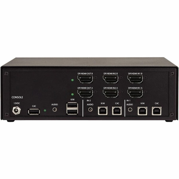 Black Box NIAP4 SECURE KVM SWITCH, 2 PORT DUAL HEAD HDMI/DP COMBO, CAC, NON-CANCELABLE, NO - KVS4-2002HVX