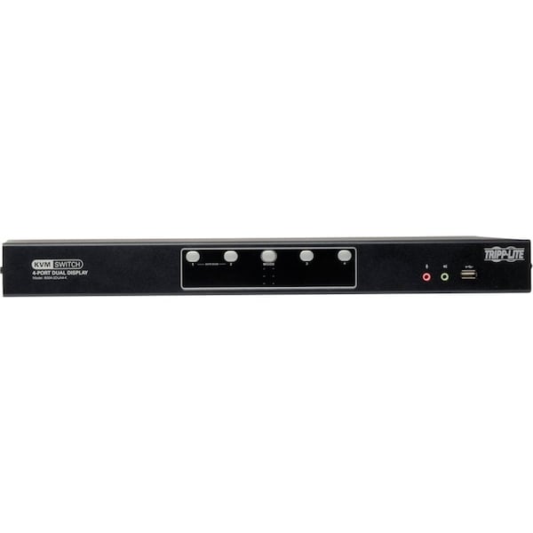 Tripp Lite 4-PORT DUAL MONITOR DVI KVM SWITCH WITH AUDIO AND USB 2.0 HUB - B004-2DUA4-K