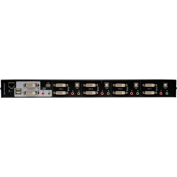 Tripp Lite 4-PORT DUAL MONITOR DVI KVM SWITCH WITH AUDIO AND USB 2.0 HUB - B004-2DUA4-K