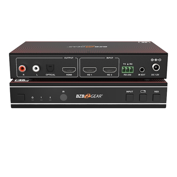 Bzbgear 2x1 4K UHD HDMI Seamless Switcher MultiViewer with Audio De-embedder - BG-UHD-MVS21A