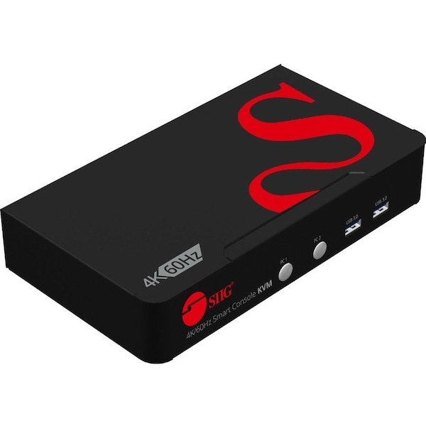 Siig SIIG 2 Port DisplayPort 1.2 4K 60Hz KVM Switch with USB 3.0, Audio, Mic, EDID - DP KVM Switch - CE-DP0F11-S1
