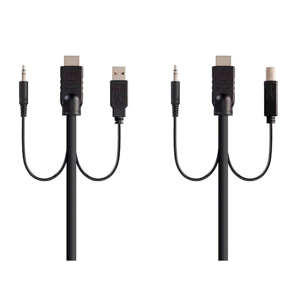 Monoprice Switch Series HDMI USB 3.5mm Audio Combo Cable for KVM Switches 10ft - 36649
