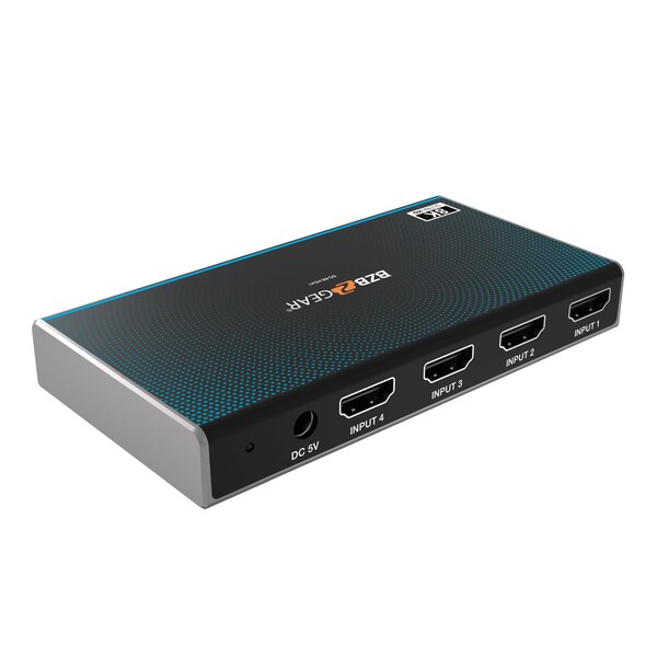 Bzbgear 4x1 8K UHD Ultra Slim HDMI 2.1 Switcher 8K60, 4K120Hz 4:4:4 10bit - BG-8K-HS41
