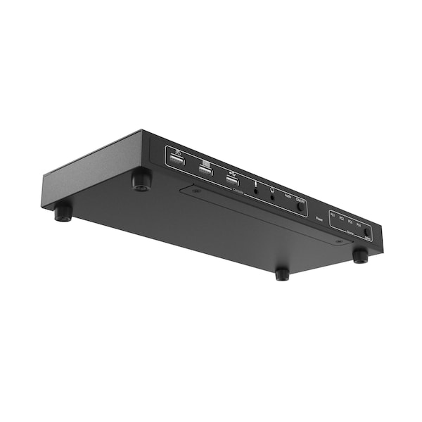Bzbgear 4x1 4K UHD KVM Switcher with USB2.0 Ports for Peripherals and Audio Support - BG-UHD-KVM41A