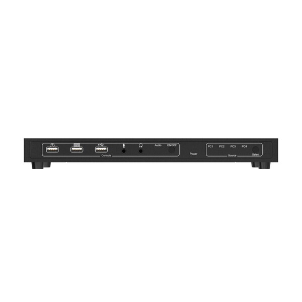 Bzbgear 4x1 4K UHD KVM Switcher with USB2.0 Ports for Peripherals and Audio Support - BG-UHD-KVM41A