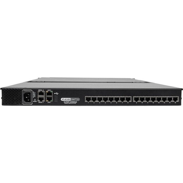Tripp Lite NETCOMMANDER 16-PORT CAT5 1U RACK-MOUNT CONSOLE KVM SWITCH, 2+1 USERS, 19 IN. LC - B070-016-19-IP2