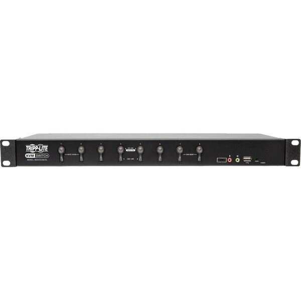 Tripp Lite 8-PORT DVI/USB KVM SWITCH WITH AUDIO AND USB 2.0 PERIPHERAL SHARING, 1U RACK-MOU - B024-DUA8-DL