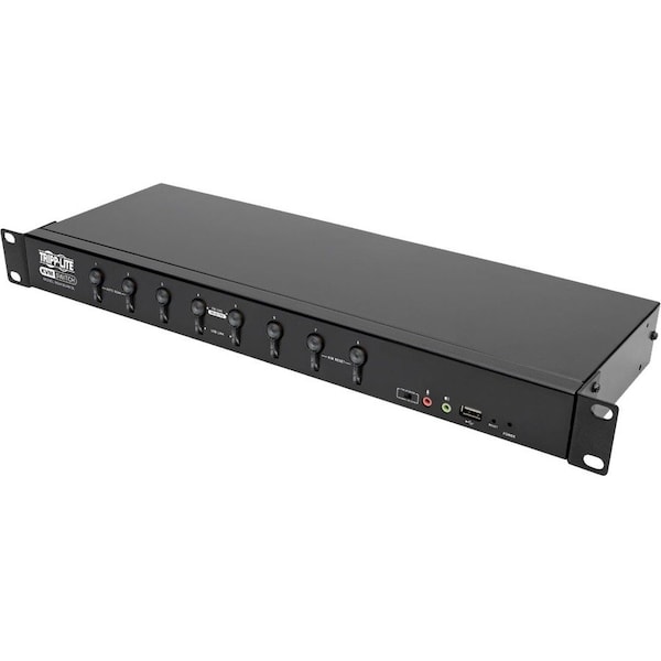 Tripp Lite 8-PORT DVI/USB KVM SWITCH WITH AUDIO AND USB 2.0 PERIPHERAL SHARING, 1U RACK-MOU - B024-DUA8-DL