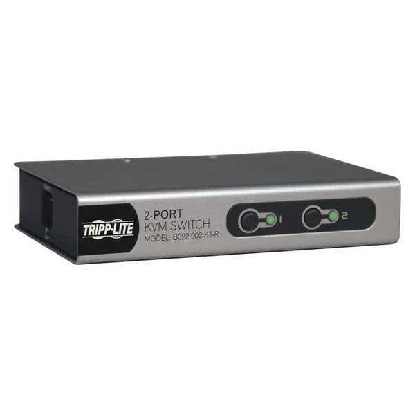 Tripp Lite KVM, 2-Port, Desktop, PS2, 1U - B022-002-KT-R