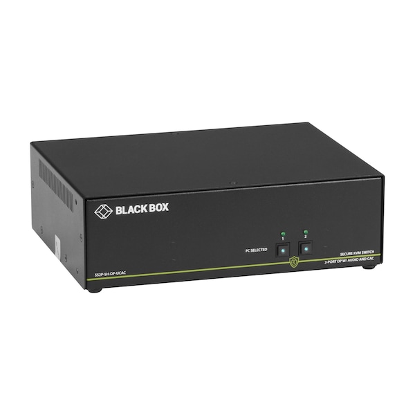 Black Box Secure Niap 3.0 Kvm Switch - Single-Head, Displayport, Cac, 4K, 2-Port - SS2P-SH-DP-UCAC