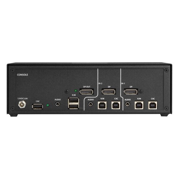 Black Box Secure Niap 3.0 Kvm Switch - Single-Head, Displayport, Cac, 4K, 2-Port - SS2P-SH-DP-UCAC