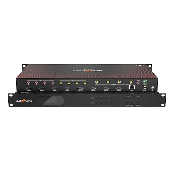 Bzbgear 4X4 4K UHD Seamless HDMI Matrix Switcher/Video Wall Processor/MultiViewer - BG-4K-VP44