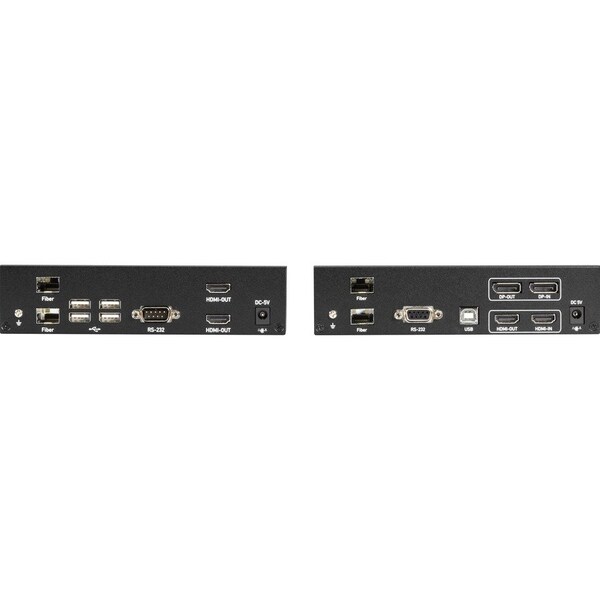 Black Box KVM EXTENDER KIT OVER FIBER-DUAL-MONITOR, HDMI/DISPLAYPORT 4K30, USB 2.0, AUDIO, SER - KVXLCHDPF-200