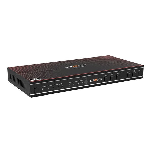 Bzbgear 4x2 4K UHD HDMI Seamless Switcher Quad MultiViewer with Audio De-embedder - BG-UHD-MVS42MA