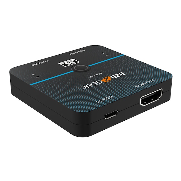 Bzbgear 2x1 8K UHD Ultra Slim HDMI 2.1 Switcher 8K60, 4K120Hz 4:4:4 10bit - BG-8K-HS21