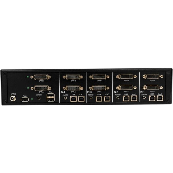 Tripp Lite SECURE KVM SWITCH, 4-PORT, DUAL HEAD, DVI TO DVI, NIAP PP4.0, AUDIO, CAC, TAA - B002-DV2AC4-N4