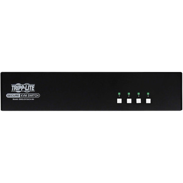 Tripp Lite SECURE KVM SWITCH, 4-PORT, DUAL HEAD, DVI TO DVI, NIAP PP4.0, AUDIO, CAC, TAA - B002-DV2AC4-N4