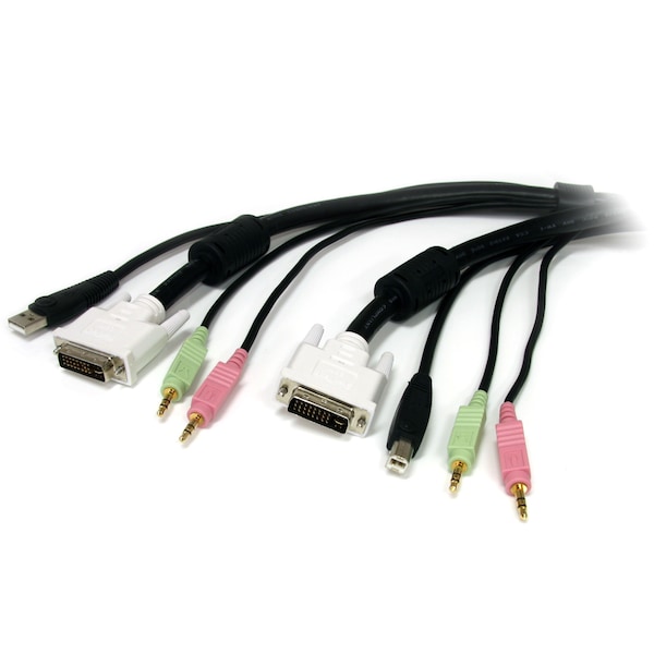 Startech.Com 10ft 4-in-1 USB DVI KVM Cable with Audio and Microphone - USBDVI4N1A10