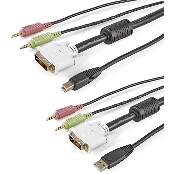 Startech.Com 10ft 4-in-1 USB DVI KVM Cable with Audio and Microphone - USBDVI4N1A10