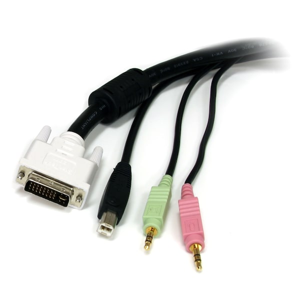 Startech.Com 10ft 4-in-1 USB DVI KVM Cable with Audio and Microphone - USBDVI4N1A10