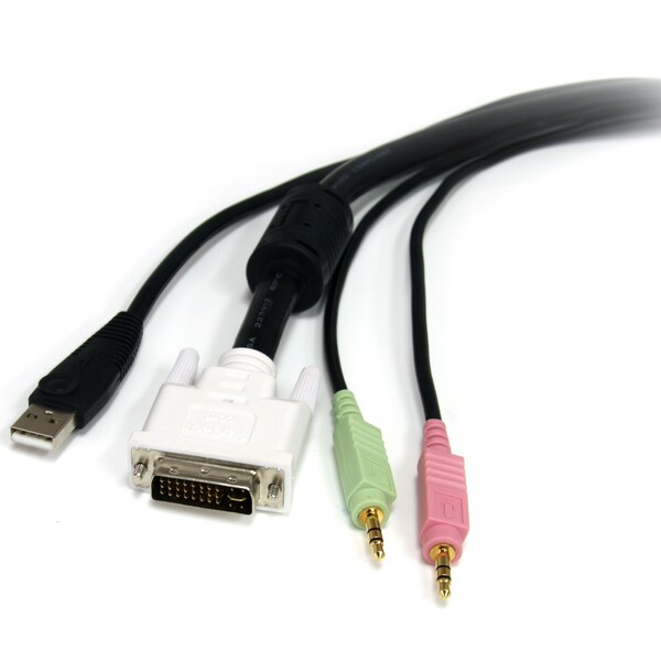 Startech.Com 10ft 4-in-1 USB DVI KVM Cable with Audio and Microphone - USBDVI4N1A10