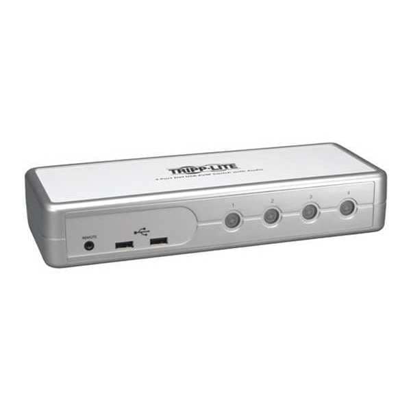 Tripp Lite KVM, 4-Port, DVI, Audio, Cables, USB - B004-DUA4-K-R