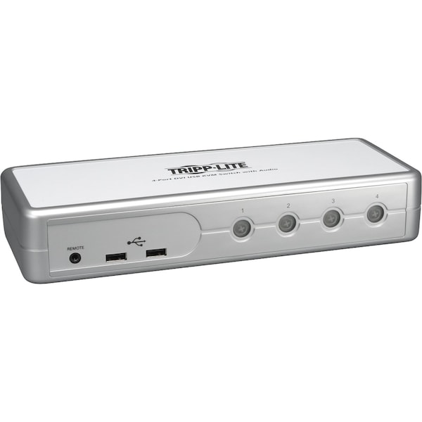 Tripp Lite KVM, 4-Port, DVI, Audio, Cables, USB - B004-DUA4-K-R