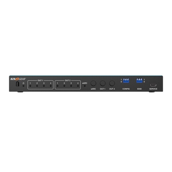 Bzbgear 4x2 8K UHD HDMI 2.1 Matrix Switcher with Audio De-embedder - BG-8K-42MA
