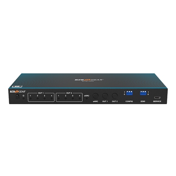 Bzbgear 4x2 8K UHD HDMI 2.1 Matrix Switcher with Audio De-embedder - BG-8K-42MA