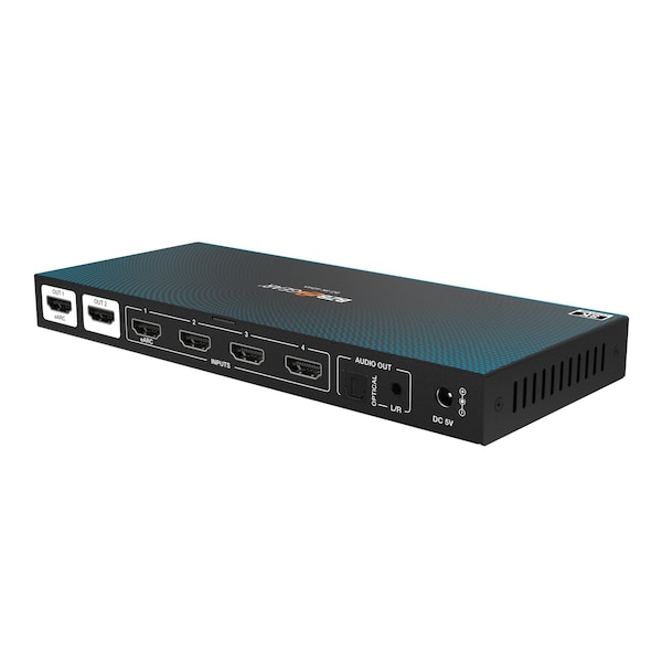 Bzbgear 4x2 8K UHD HDMI 2.1 Matrix Switcher with Audio De-embedder - BG-8K-42MA