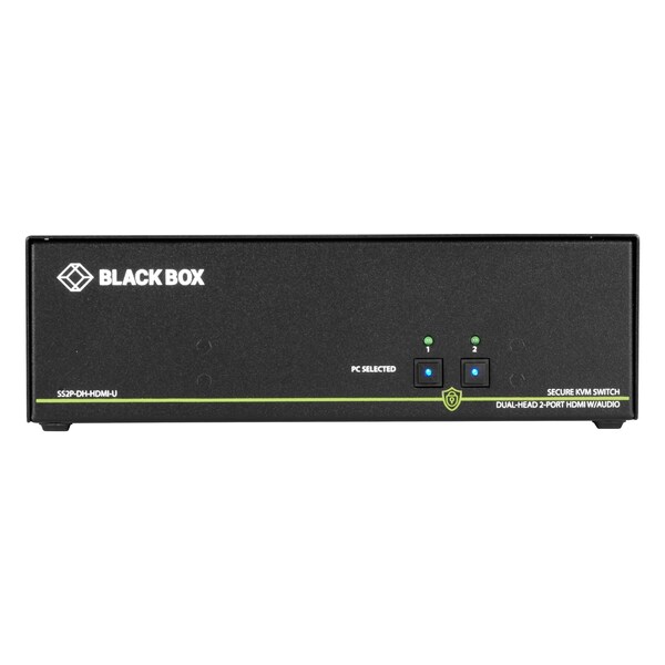 Black Box Secure Niap 3.0 Kvm Switch - Dual-Head, Hdmi, 4K, 2-Port - SS2P-DH-HDMI-U