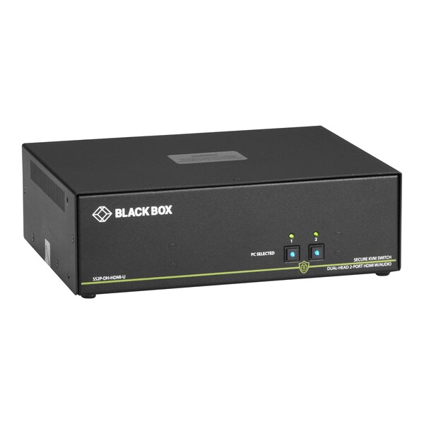 Black Box Secure Niap 3.0 Kvm Switch - Dual-Head, Hdmi, 4K, 2-Port - SS2P-DH-HDMI-U