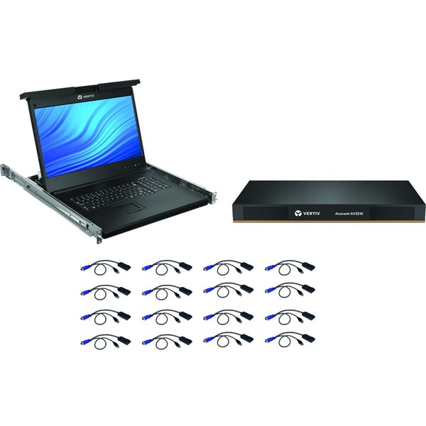 Vertiv Lcd, 16P Kvm, 16 Cables, Usb Kb-Us Taa - LRA185KMM16D-G01