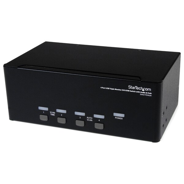 Startech.Com 4 Port Triple Monitor DVI USB KVM Switch with Audio - SV431TDVIUA