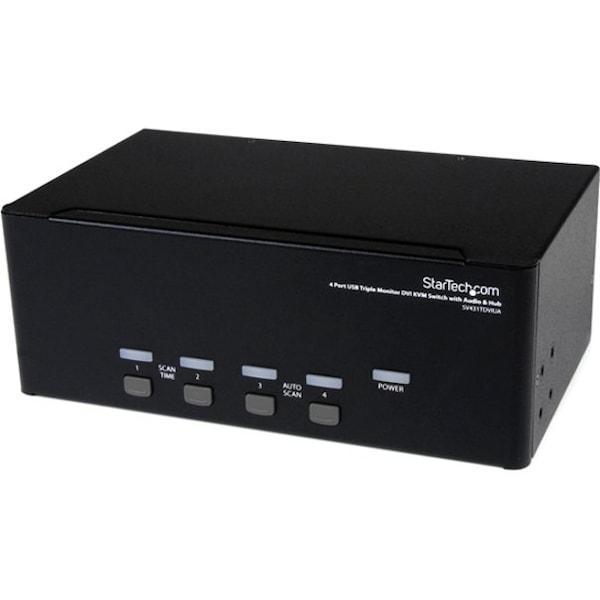 Startech.Com 4 Port Triple Monitor DVI USB KVM Switch with Audio - SV431TDVIUA